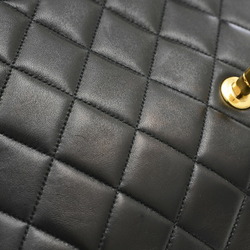 Chanel W Face Matelasse Double Sided Flap Chain Shoulder Bag Lambskin Black