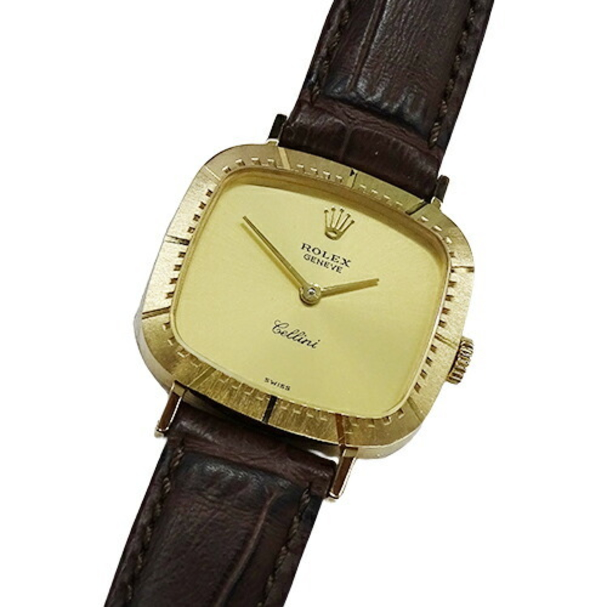 Rolex Cellini 4082 Women s Watch Manual Winding 750YG Leather Gold