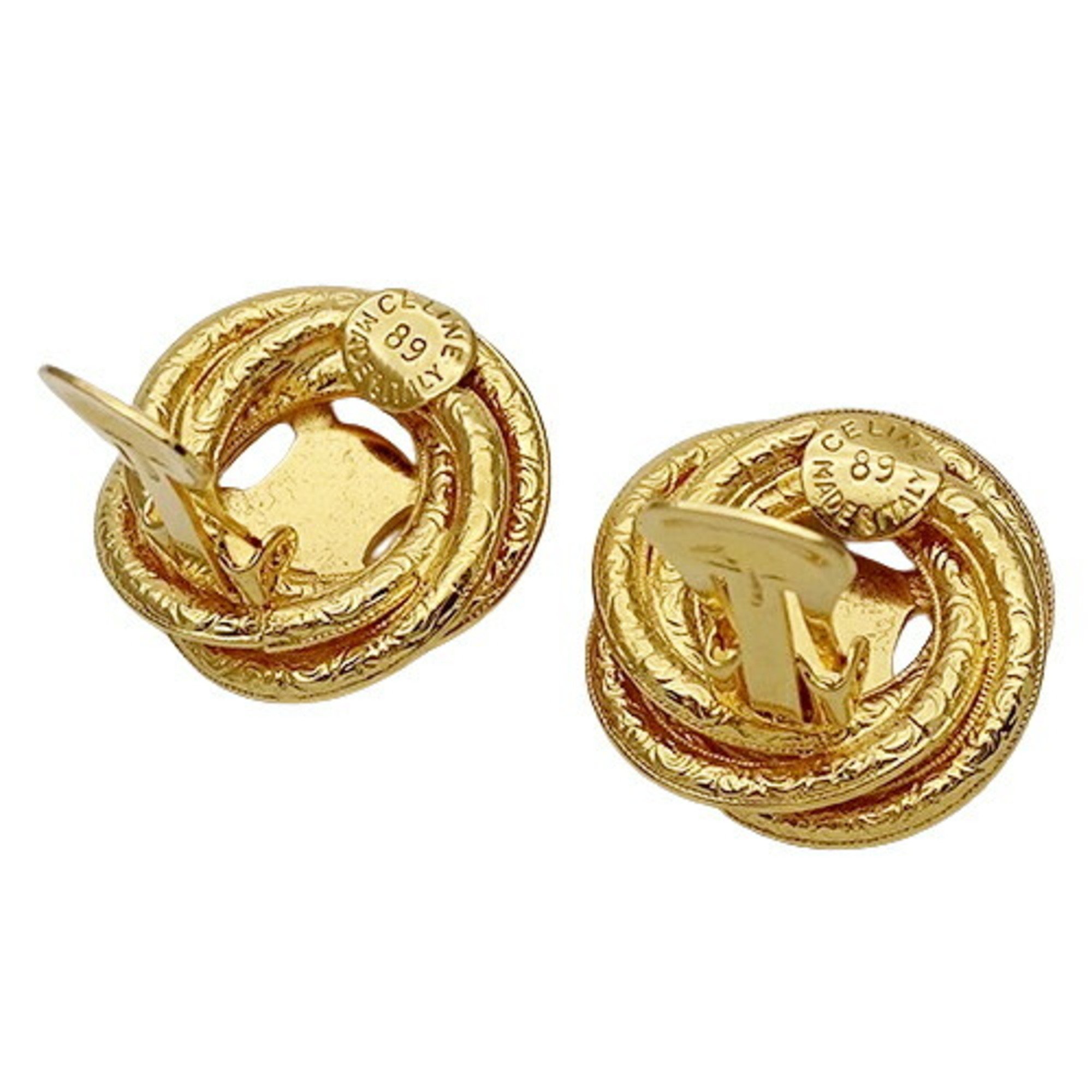 CELINE Earrings Women's Macadam Blason Gold