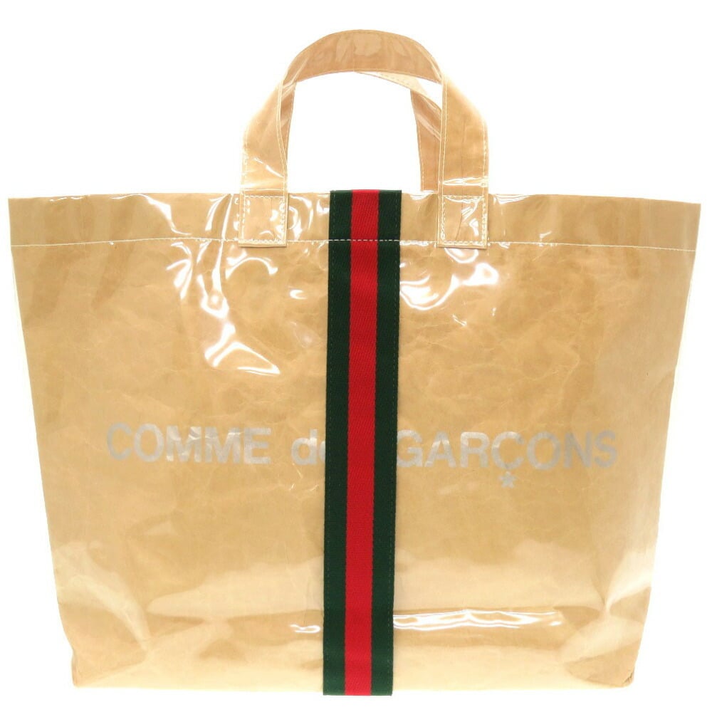 Gucci x Comme des Garçons Sherry Line Vinyl Craft Beige Tote Bag