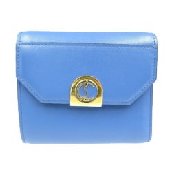 Christian Louboutin Eliza Leather Blue Red Trifold Wallet