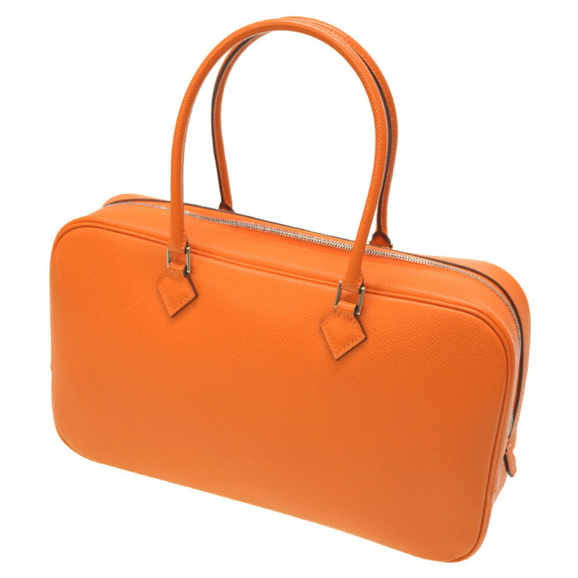 Hermes Plume Elan 28 Epson Orange □H Stamp Handbag