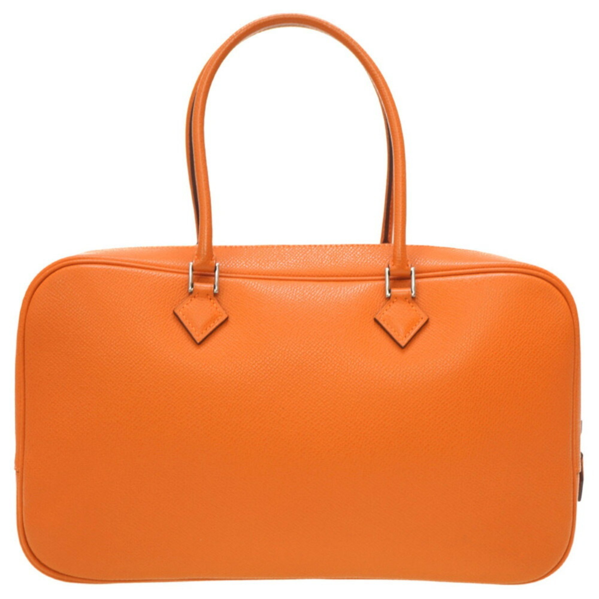 Hermes Plume Elan 28 Epson Orange □H Stamp Handbag