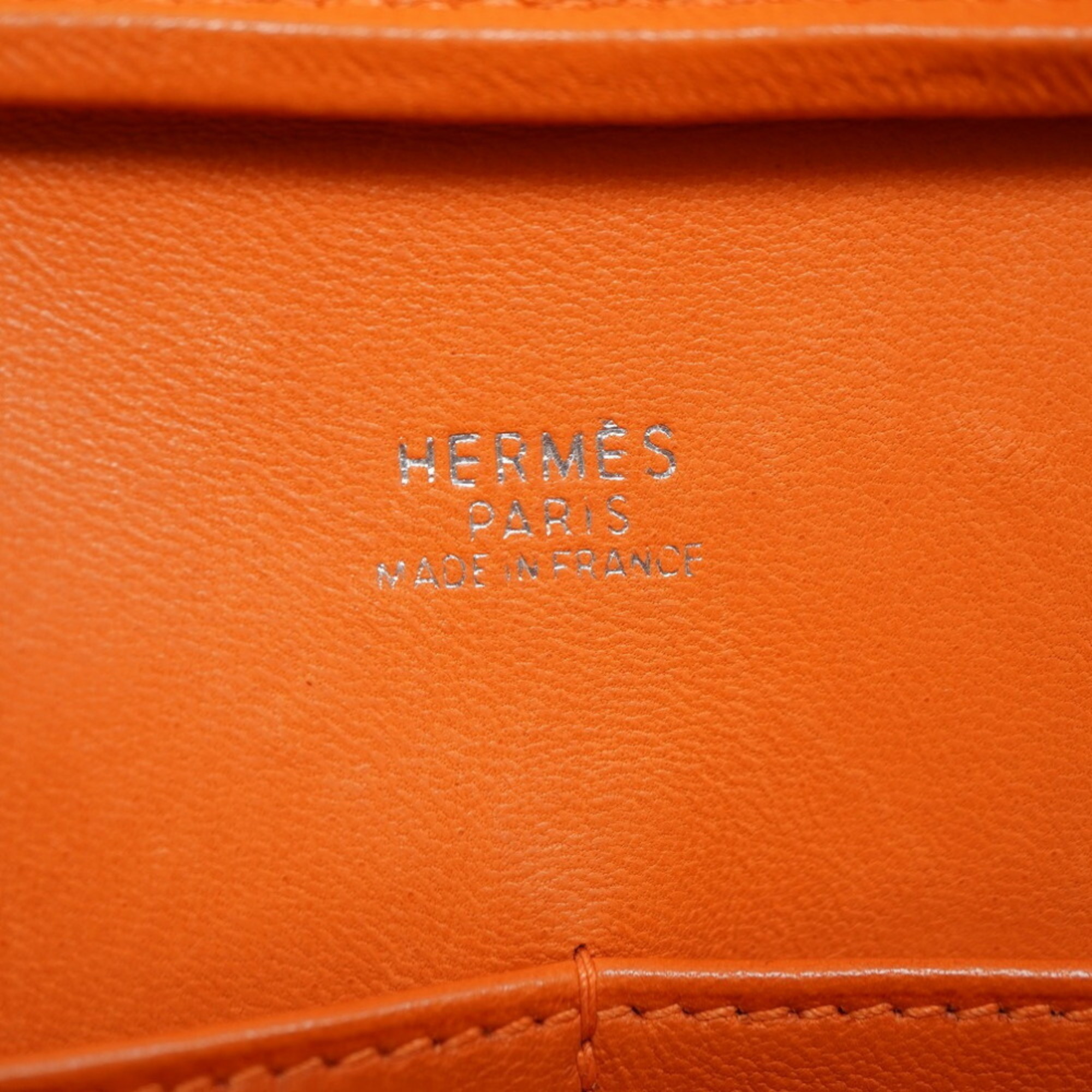 Hermes Plume Elan 28 Epson Orange □H Stamp Handbag