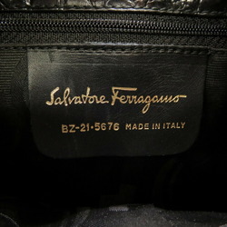 Salvatore Ferragamo Vara Ribbon Embossed Leather Black BZ-21 5676 Rucksack Backpack