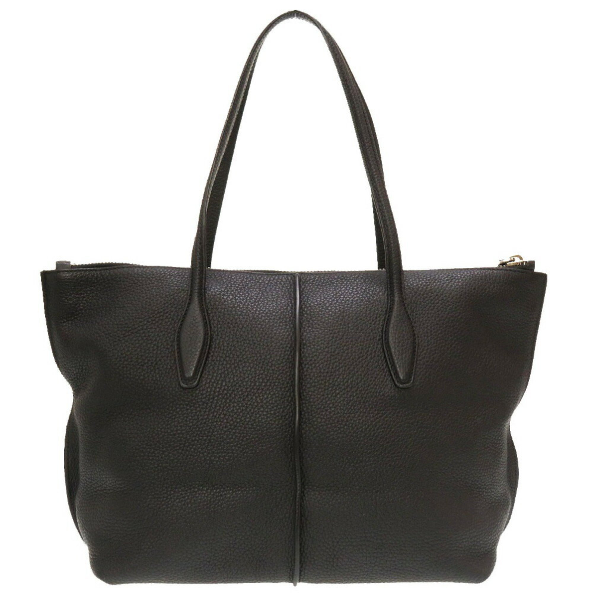 Tod's Joy Leather Black Tote Bag