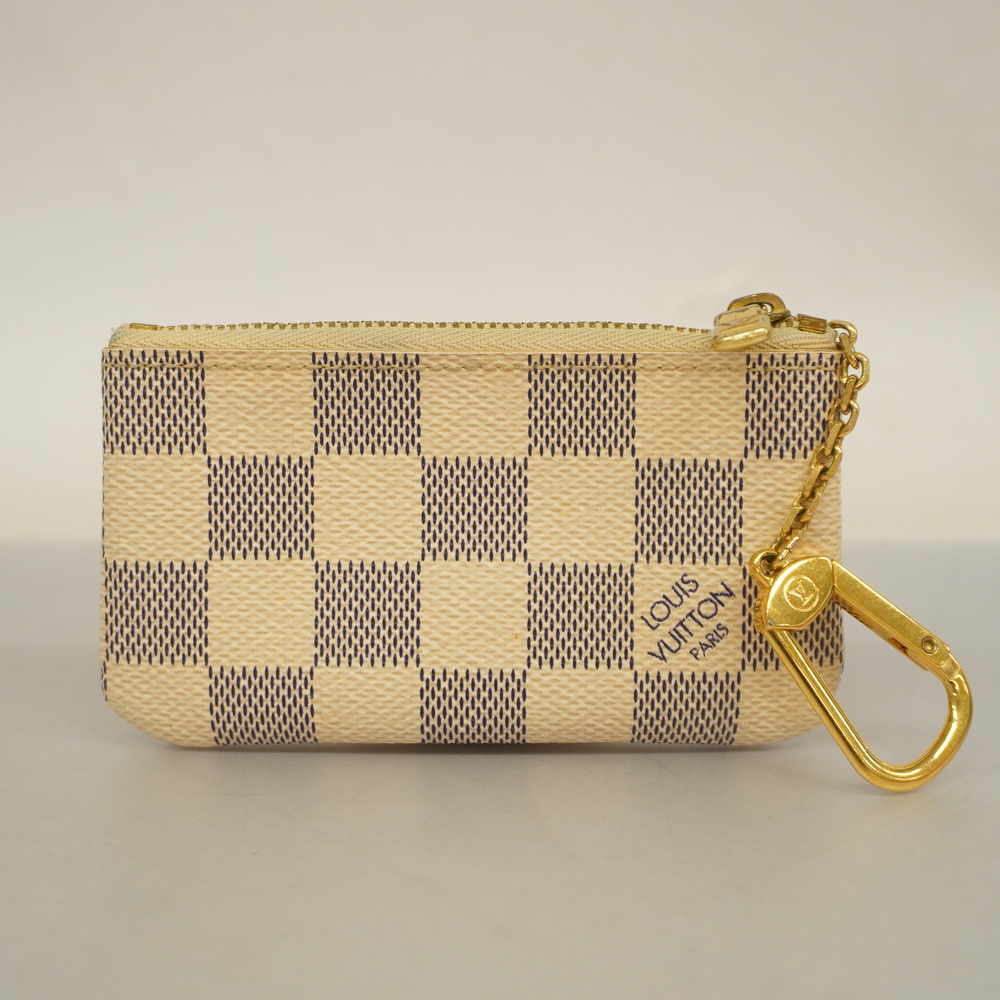 Auth Louis Vuitton Damier Azur Pochette Cle N62659 Men,Women