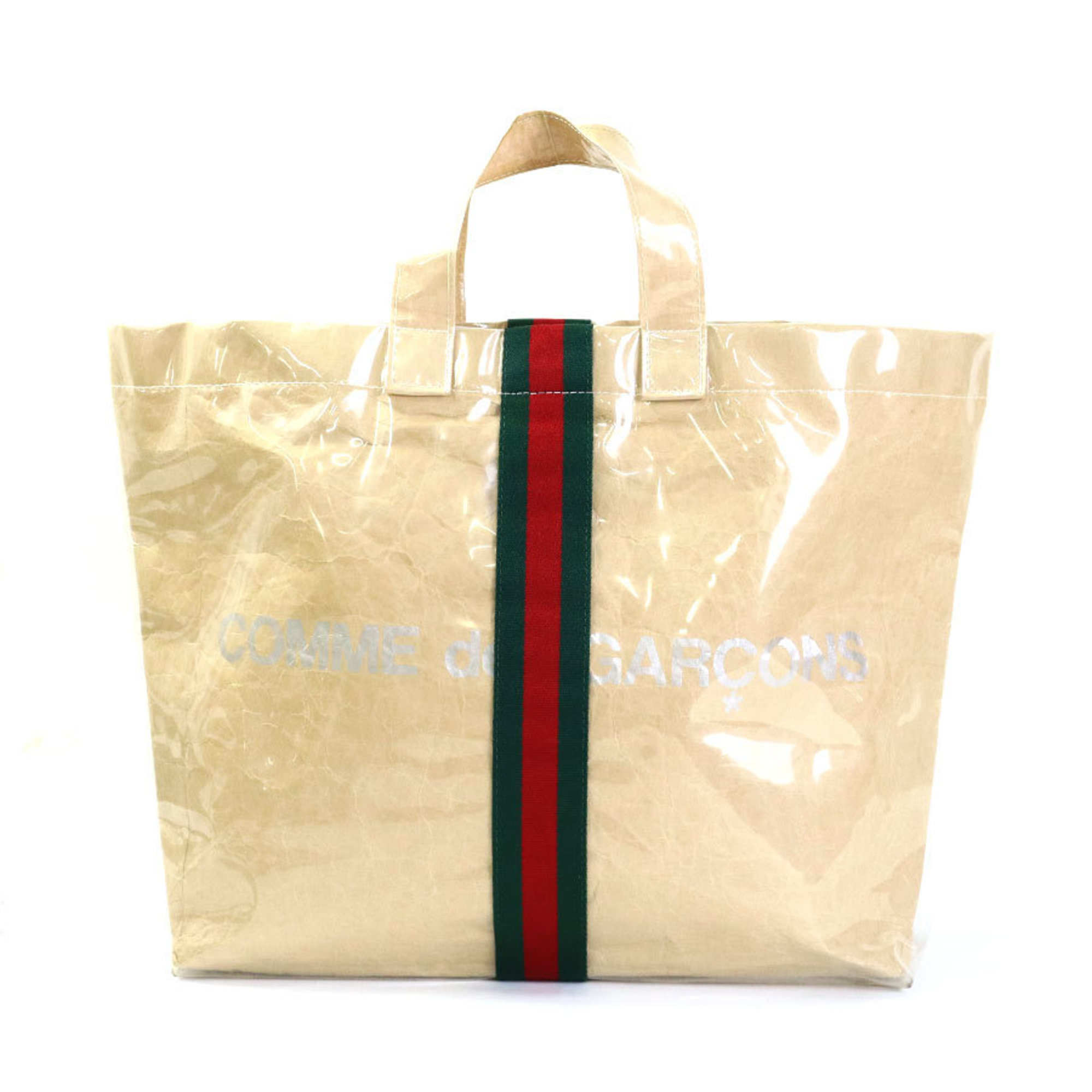 GUCCI Handbag COMME des GARCONS Collaboration PVC Beige Unisex