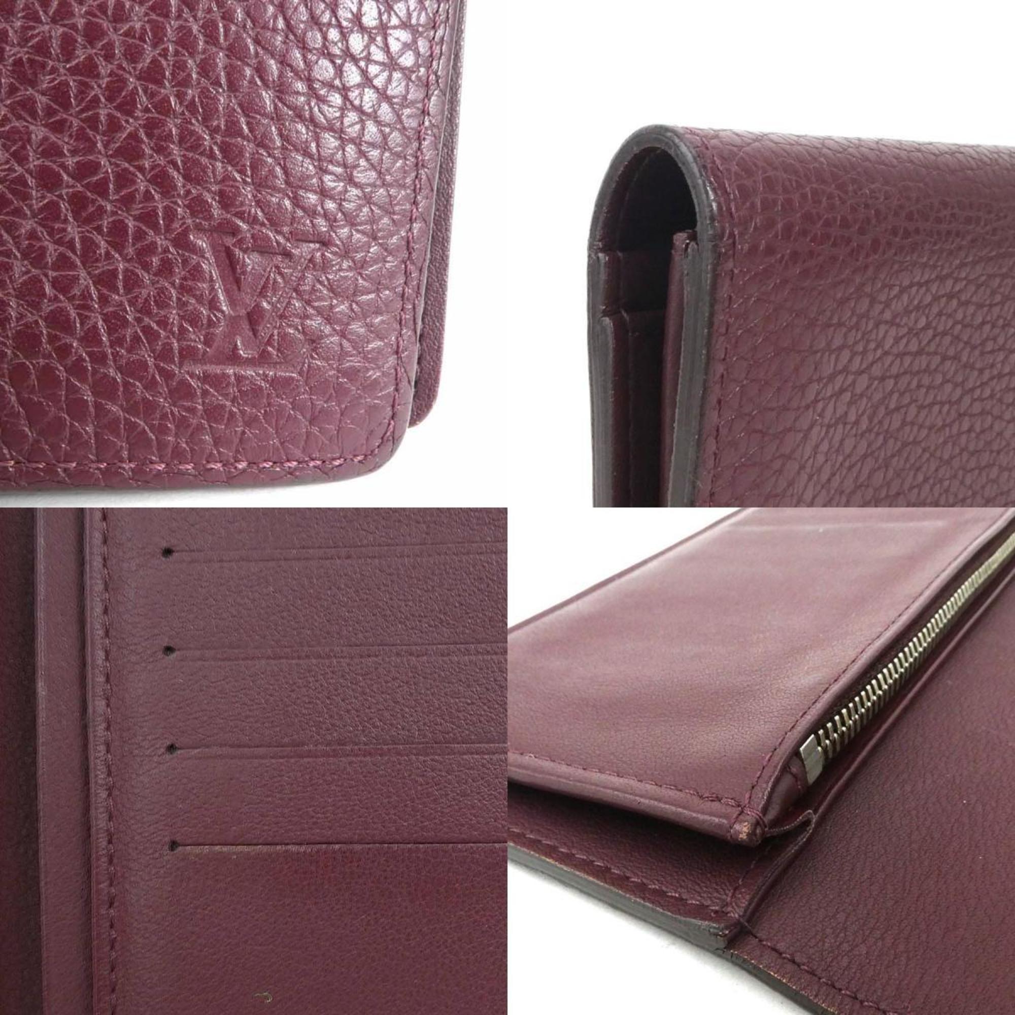 LOUIS VUITTON Bifold Long Wallet Portefeuille Braza/Taurillon Leather Bordeaux Men's M58202