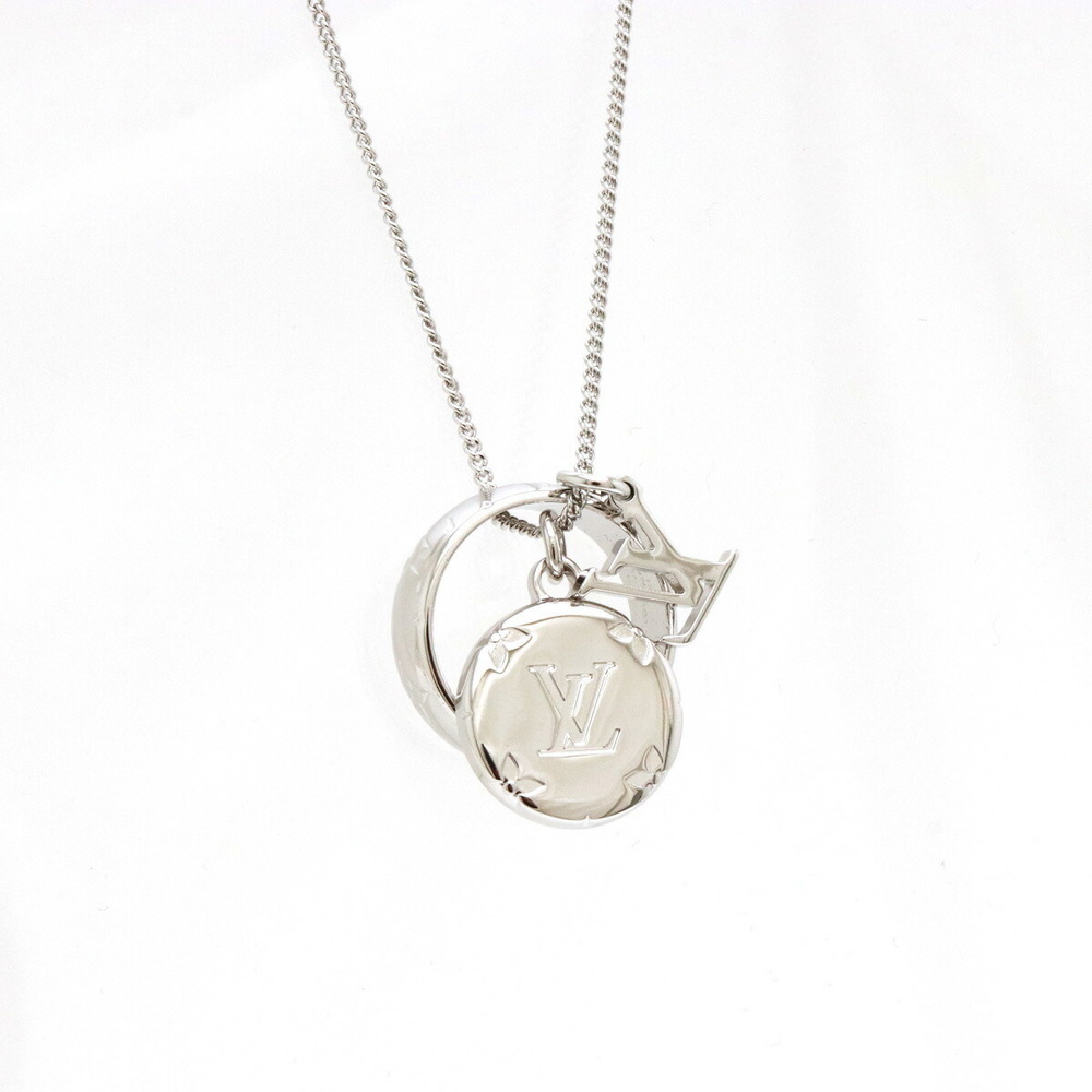Louis Vuitton ring pendant necklace monogram silver M62485 Unisex