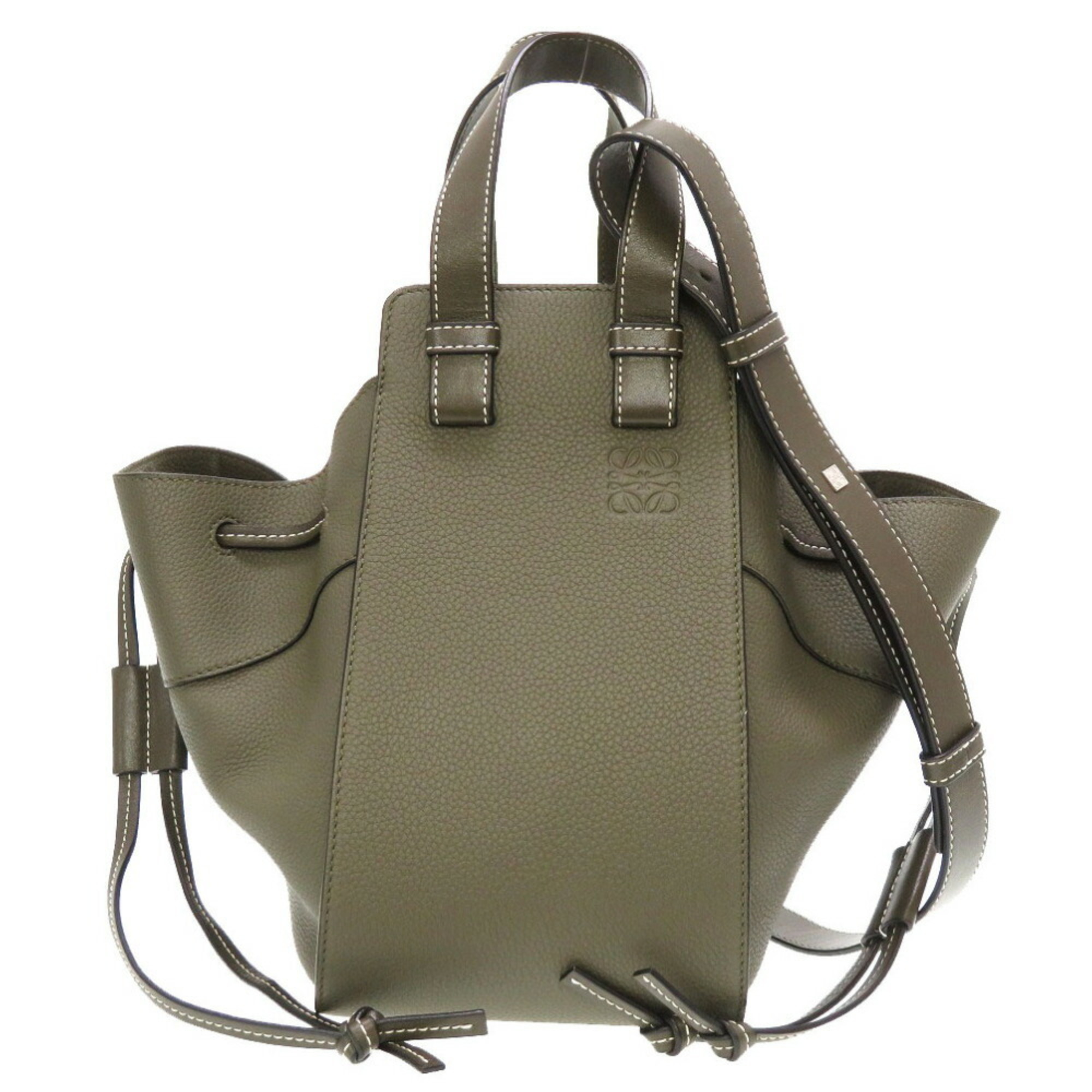 Loewe Hammock Drawstring Bag Small Leather Khaki 314.12.Z95