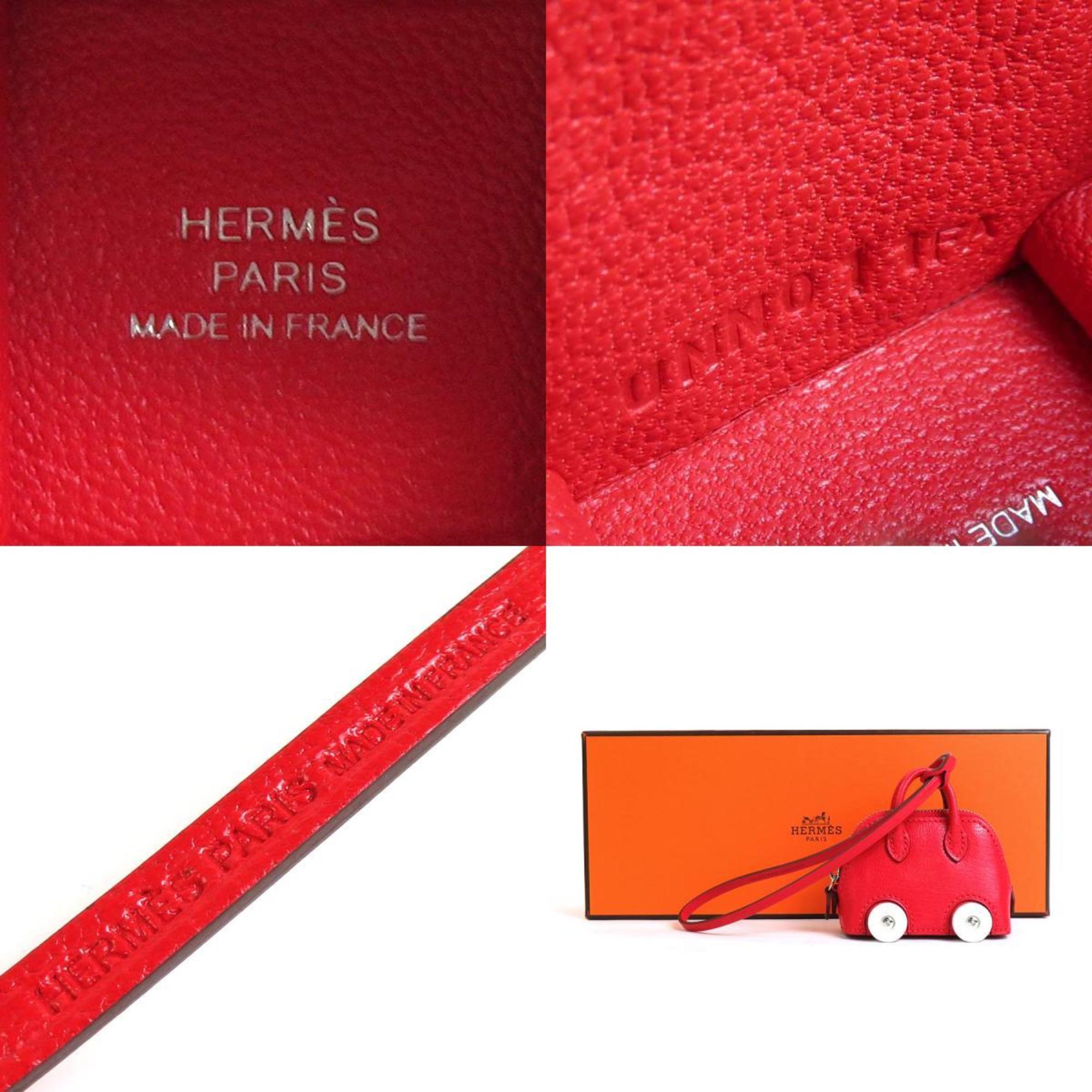 HERMES Charm Bolide on Wheels Chevre Misor Rouge Coup Unisex