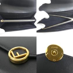 FENDI Long Wallet F's Leather Black Ladies 8M0251・A0KK