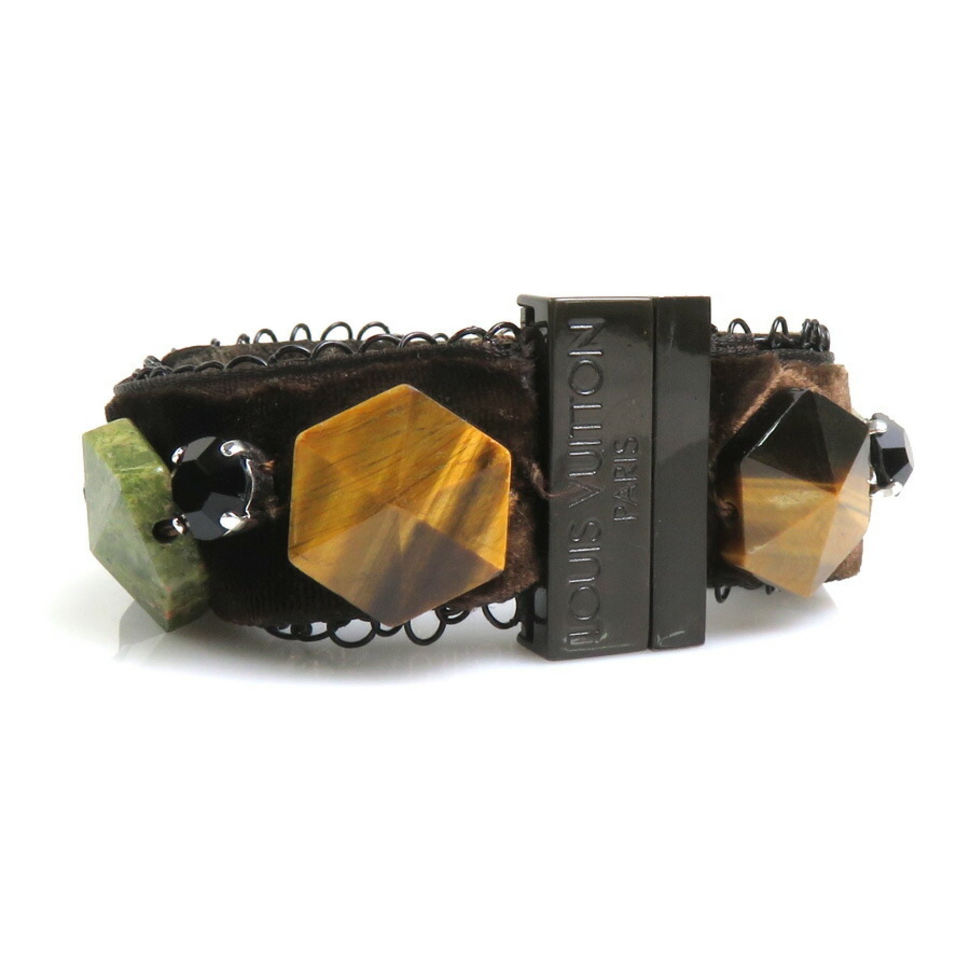 Louis Vuitton LOUIS VUITTON Bracelet Velor/Stone Brown/Green Ladies