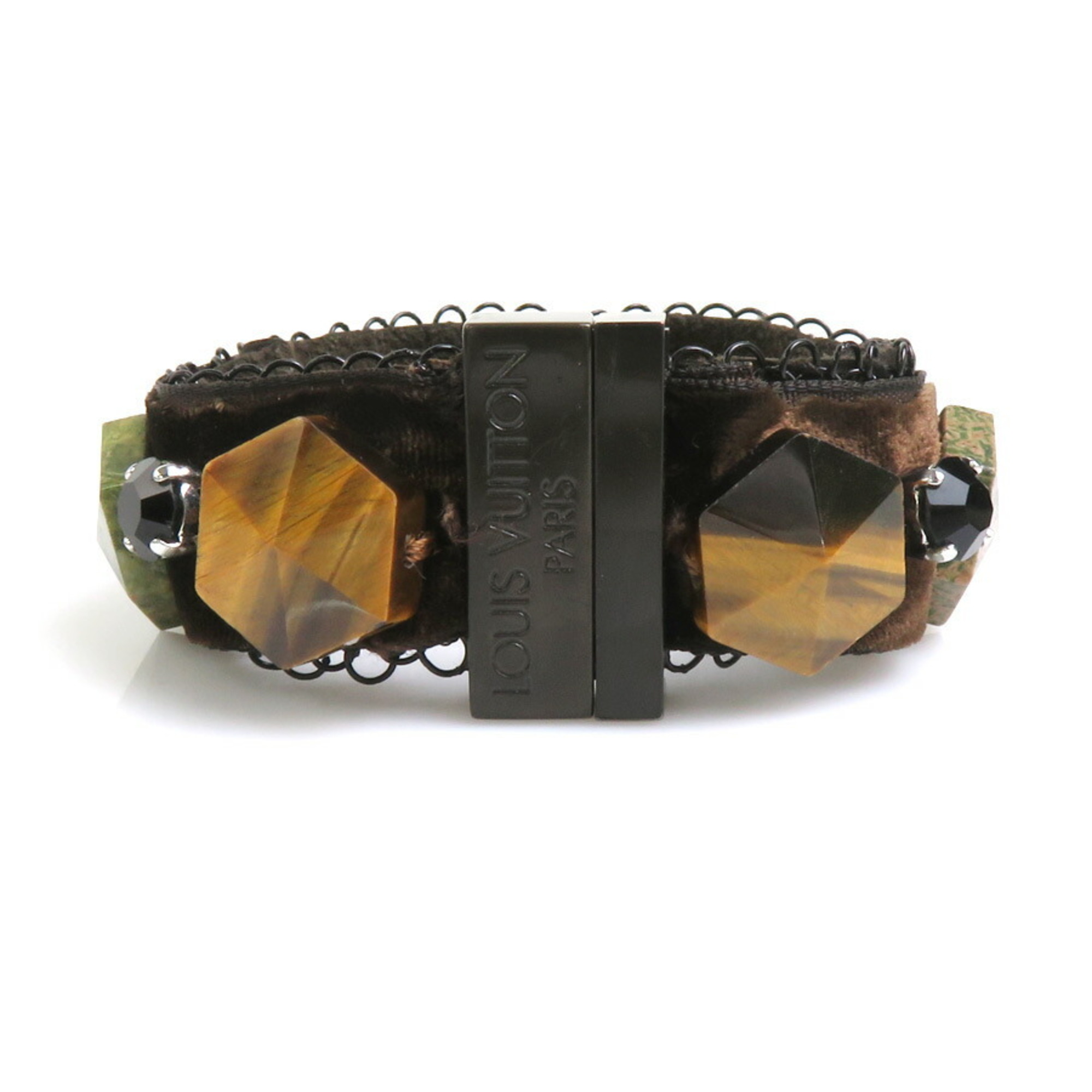 Louis Vuitton LOUIS VUITTON Bracelet Velor/Stone Brown/Green Ladies