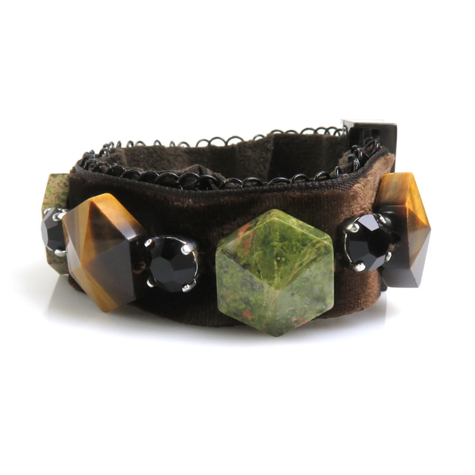 Louis Vuitton LOUIS VUITTON Bracelet Velor/Stone Brown/Green Ladies