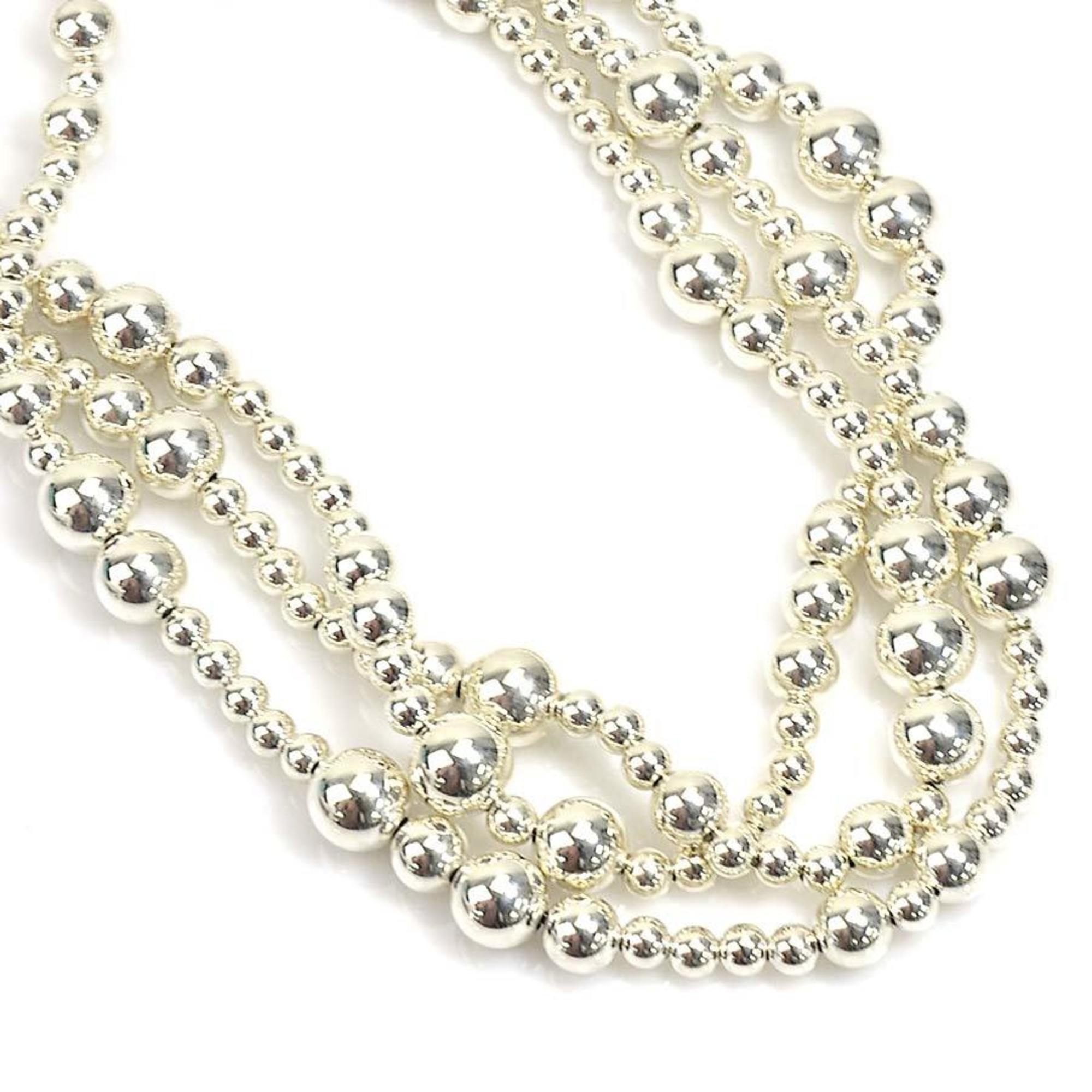 Tiffany TIFFANY&Co. Necklace 3-strand Ball Chain 925 Silver Women's