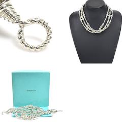 Tiffany TIFFANY&Co. Necklace 3-strand Ball Chain 925 Silver Women's