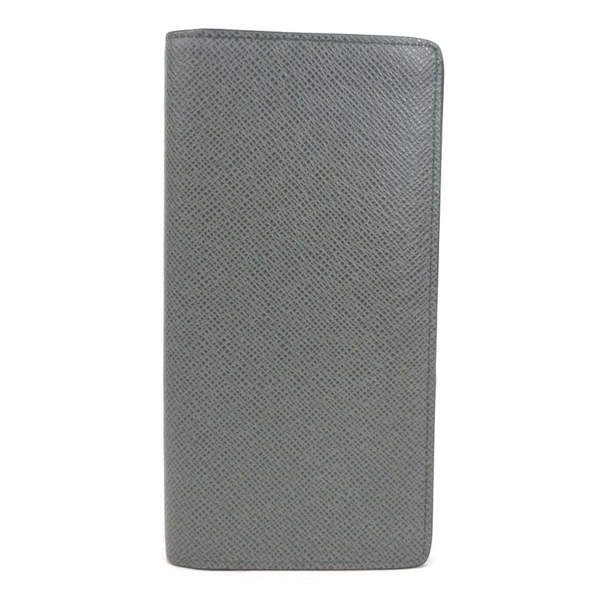 LOUIS VUITTON Bifold Long Wallet Taiga Portefeuille Brother NM Gray Men's M81554