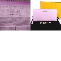 FENDI Round zipper long wallet leather pink ladies 8M0299