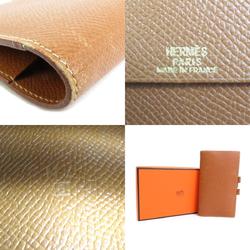 Hermes Notebook Cover Leather Brown Unisex