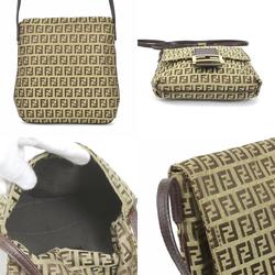 FENDI Crossbody Shoulder Bag Zucchino Canvas/Leather Brown Ladies