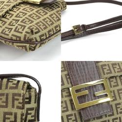 FENDI Crossbody Shoulder Bag Zucchino Canvas/Leather Brown Ladies