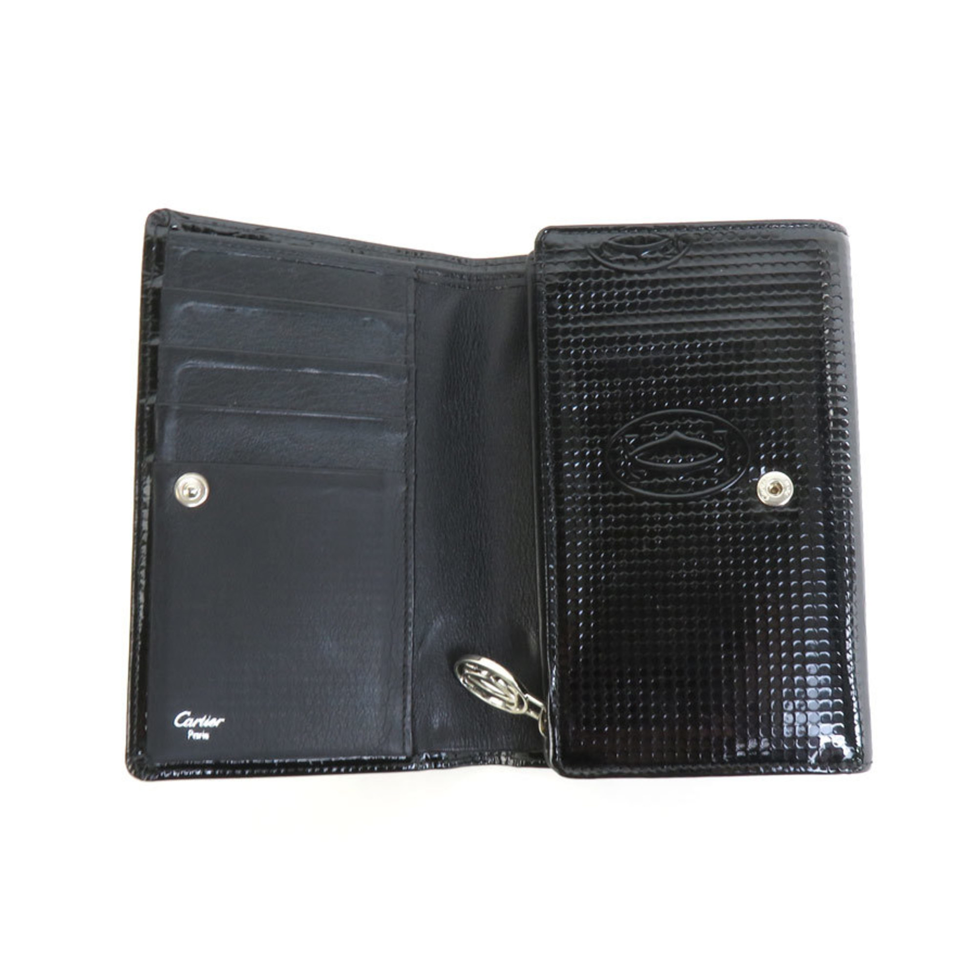 Cartier CARTIER bifold wallet patent leather black unisex