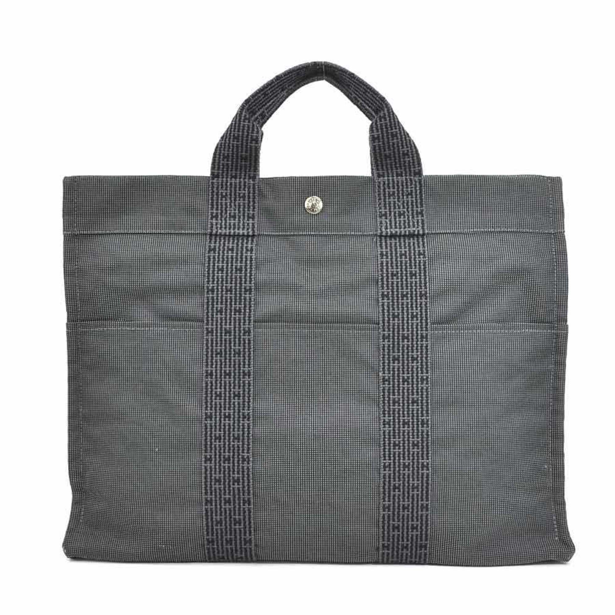 Hermes HERMES handbag Yale line MM nylon gray unisex