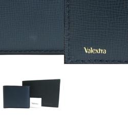 Valextra Bifold Wallet Leather Navy Men's