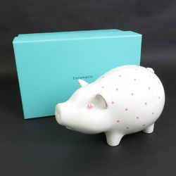 Tiffany TIFFANY&Co. Piggy Bank/Ceramics White x Pink Unisex