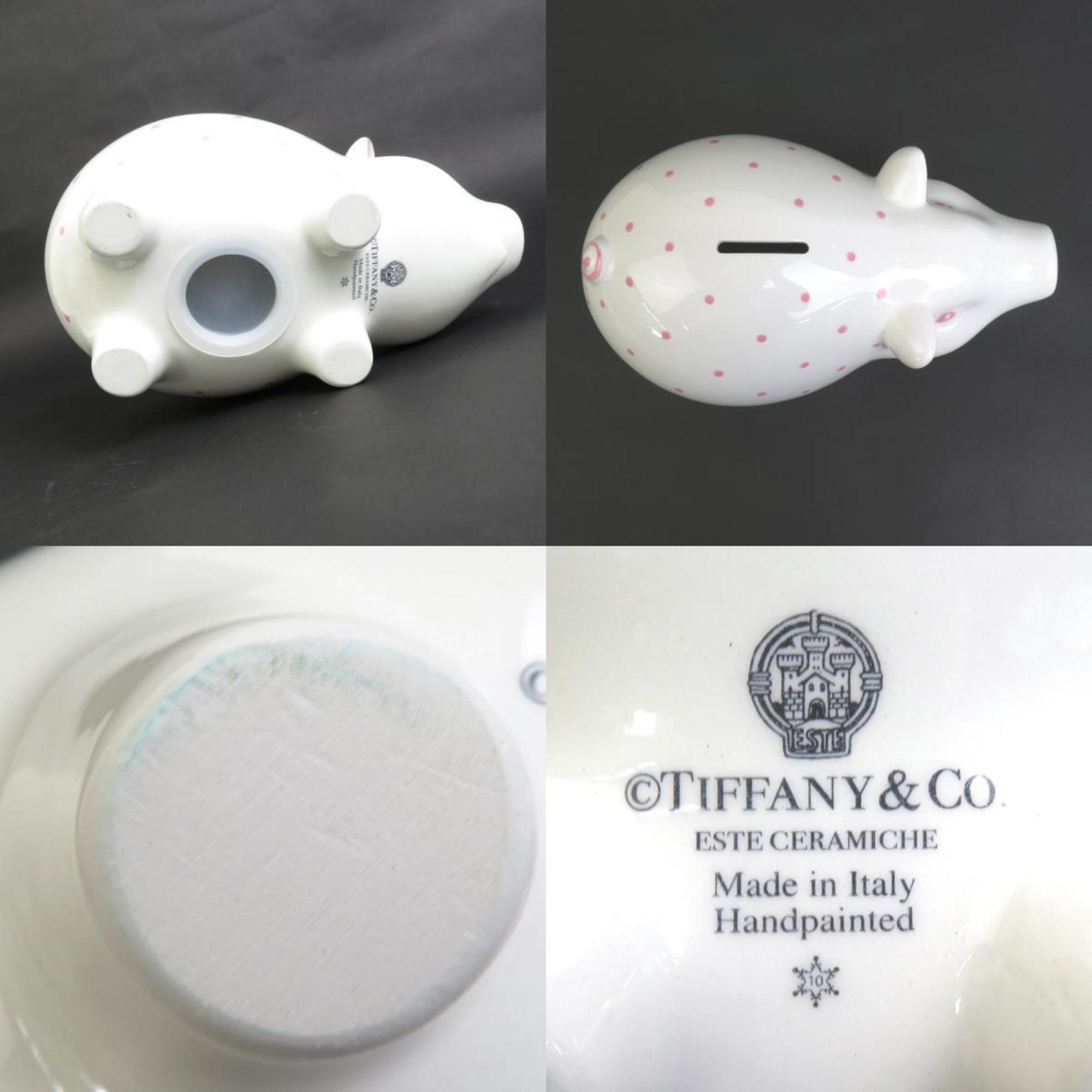 Tiffany TIFFANY&Co. Piggy Bank/Ceramics White x Pink Unisex