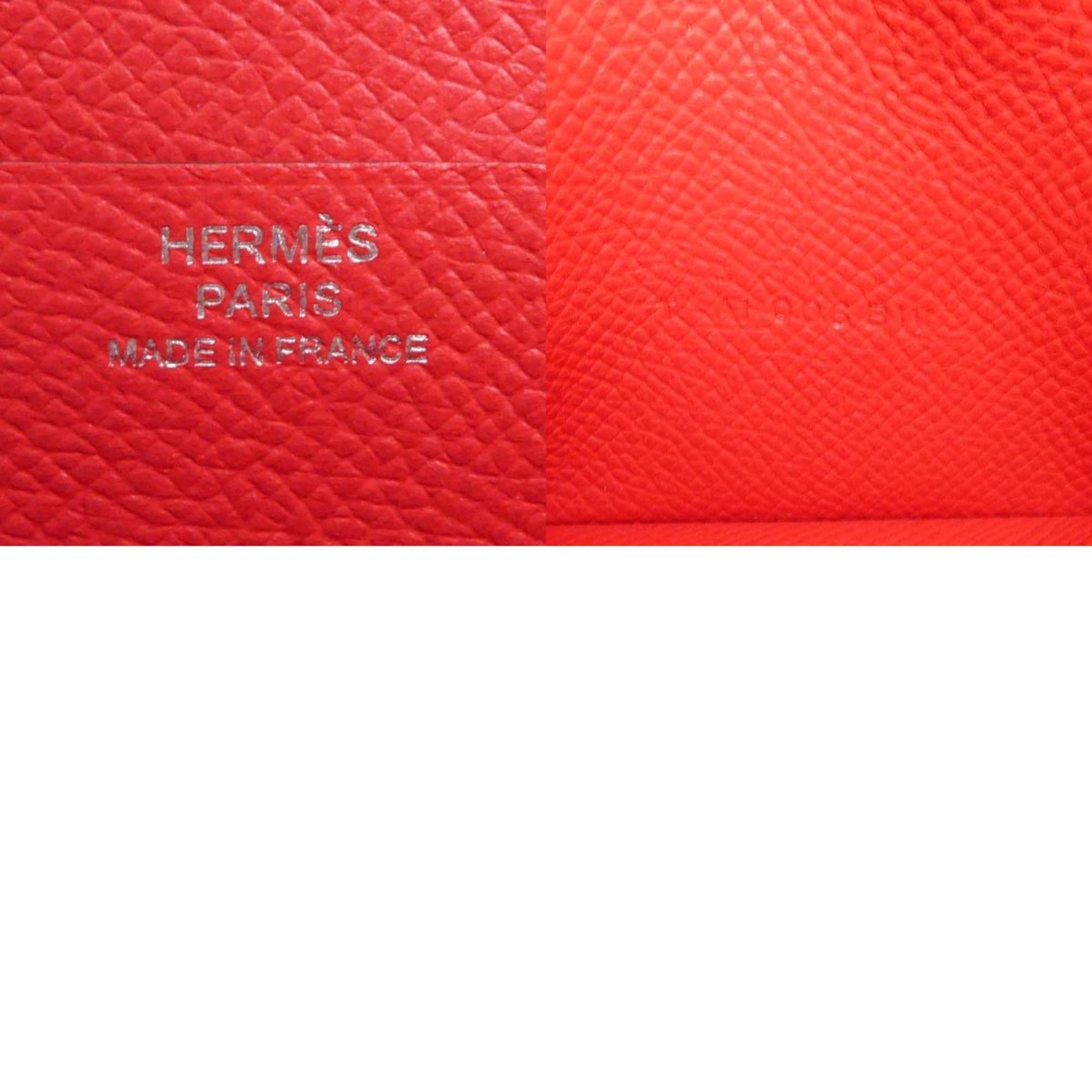 Hermes HERMES Bifold Long Wallet Bear Soufflé Vaux Epson Bougainvillea Ladies