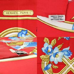 HERMES Scarf Carailes 90 Silk Red/Multicolor Women's