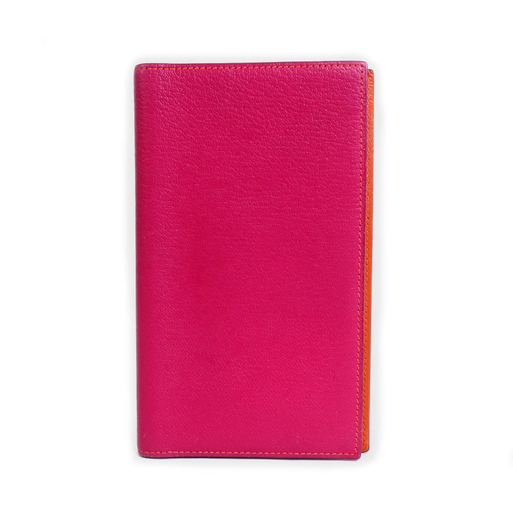 Hermes Notebook Cover Leather Magenta/Orange Unisex