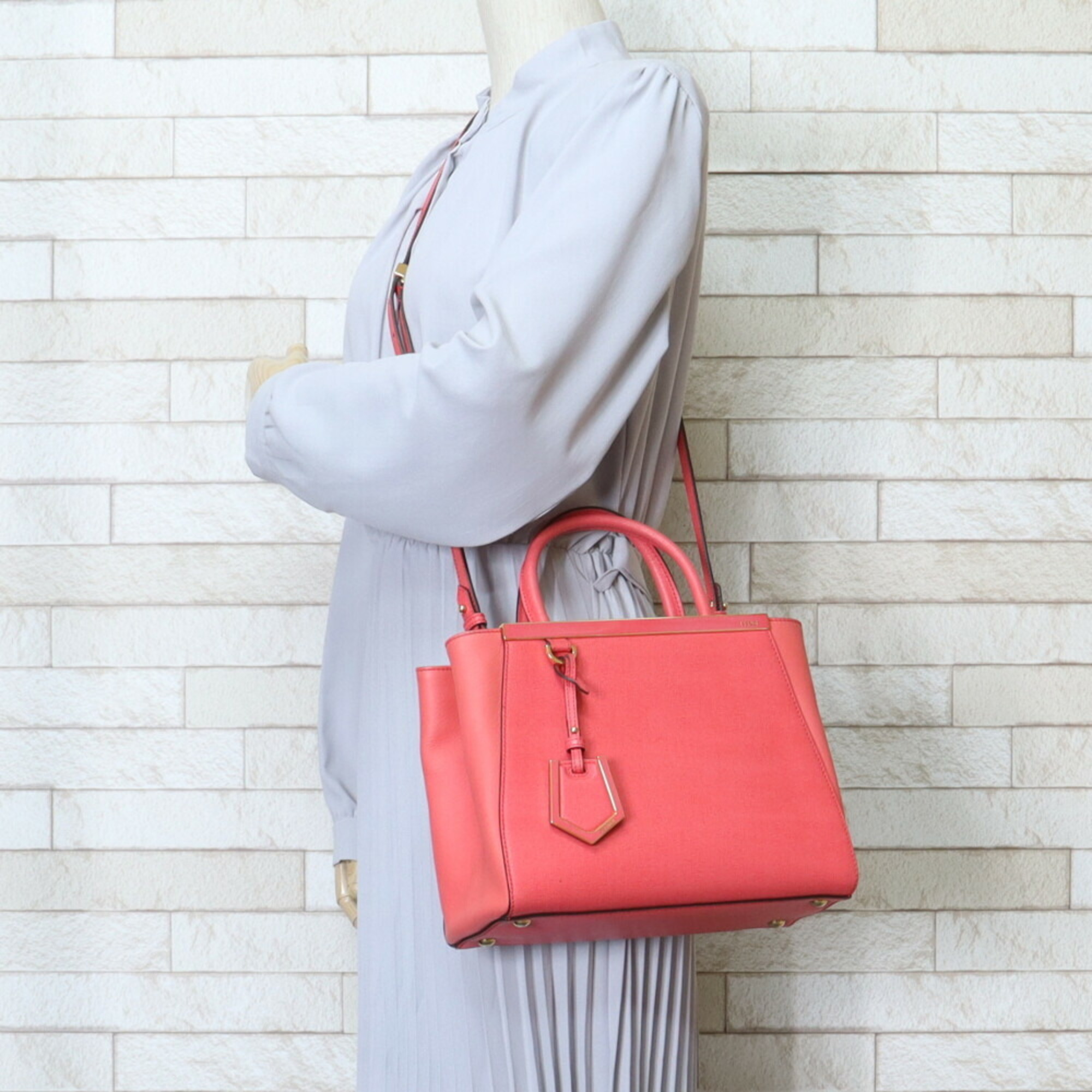FENDI Petit Toujour Shoulder Bag Leather Pink Women's Fendi