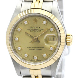 Polished ROLEX Datejust 69173G Diamond 18K Gold Steel Watch