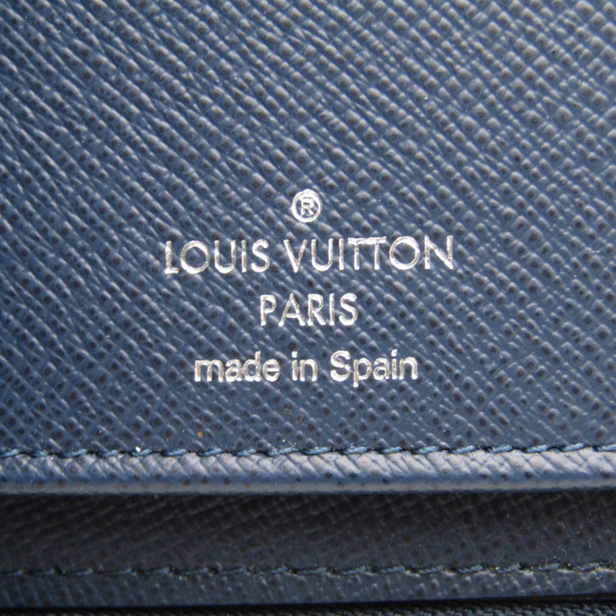 Louis Vuitton Taiga Zippy Wallet M32837 Men's Taiga Leather Long Wallet (bi-fold) Navy,Ocean