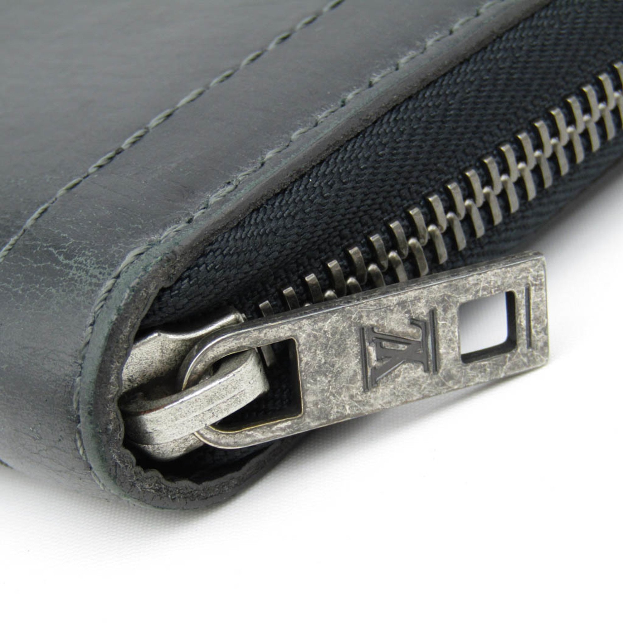 Louis Vuitton Zippy Organizer M97026 Men's Utah Leather Long Wallet (bi-fold) Basalt