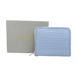 J&M Davidson SMALL ZIP AROUND PURSE 10264N Men,Women  Embossed Leather Coin Purse/coin Case Light Blue