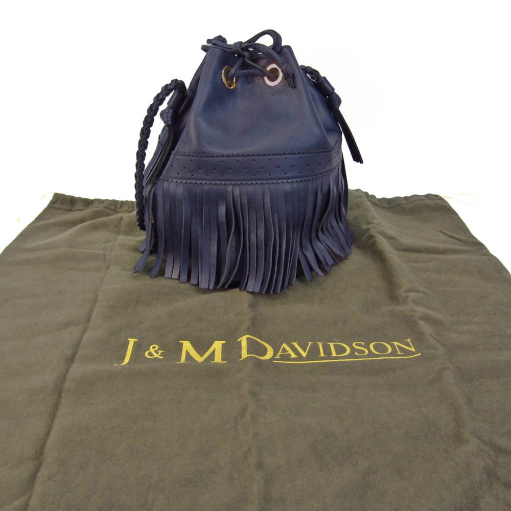 J&M Davidson Carnival L Women's Leather Shoulder Bag Navy | eLADY