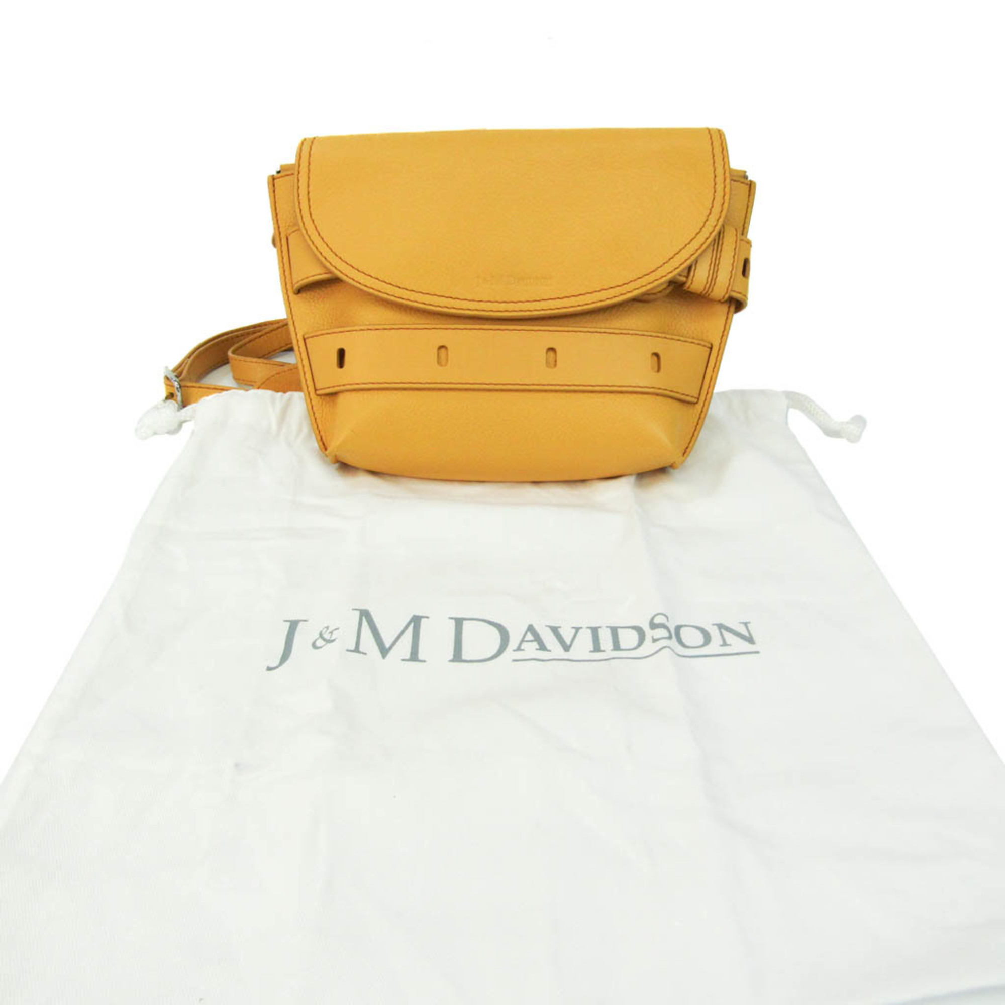 J&M Davidson THE BELT POUCH 1813N Women's Leather Shoulder Bag Yellow