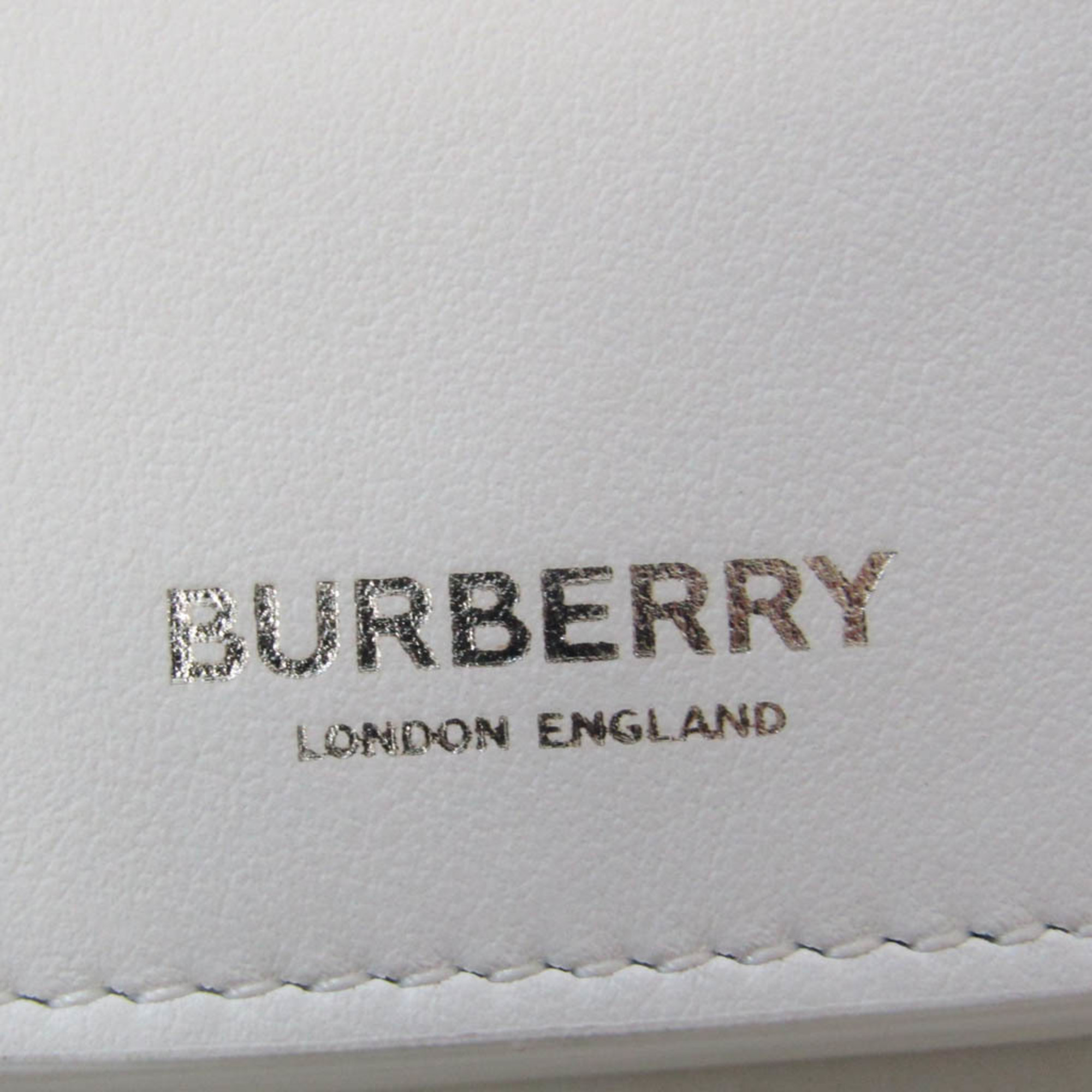 Burberry Olympia Women's Leather Chain/Shoulder Wallet White