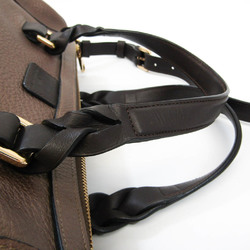 Loewe Amazona 316.26.F28 Women's Leather Boston Bag,Shoulder Bag Gold Brown