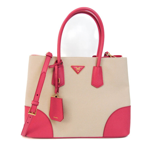 Prada Saffiano Cuir Double Bag - Pink Shoulder Bags, Handbags