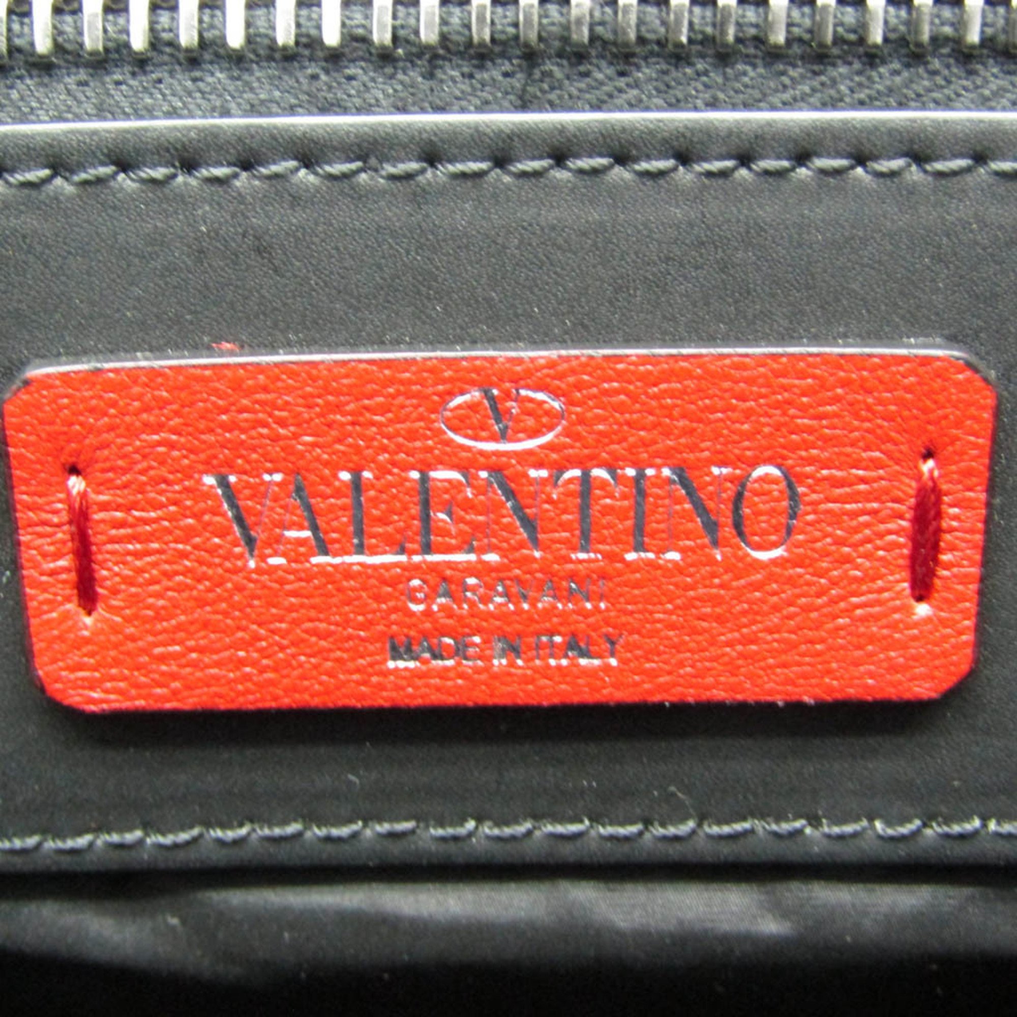 Valentino Garavani VLTN Logo Men,Women PVC Messenger Bag Black