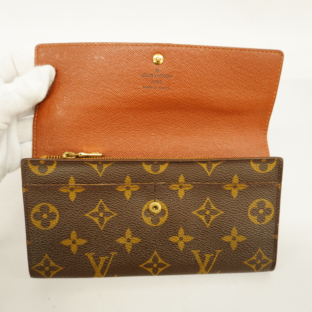 Louis Vuitton Auth Louis Vuitton Monogram Long Bi-fold Wallet Portomone  Credit M61725