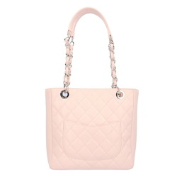 CHANEL Chain Tote Bag Caviar Skin Pink Ladies