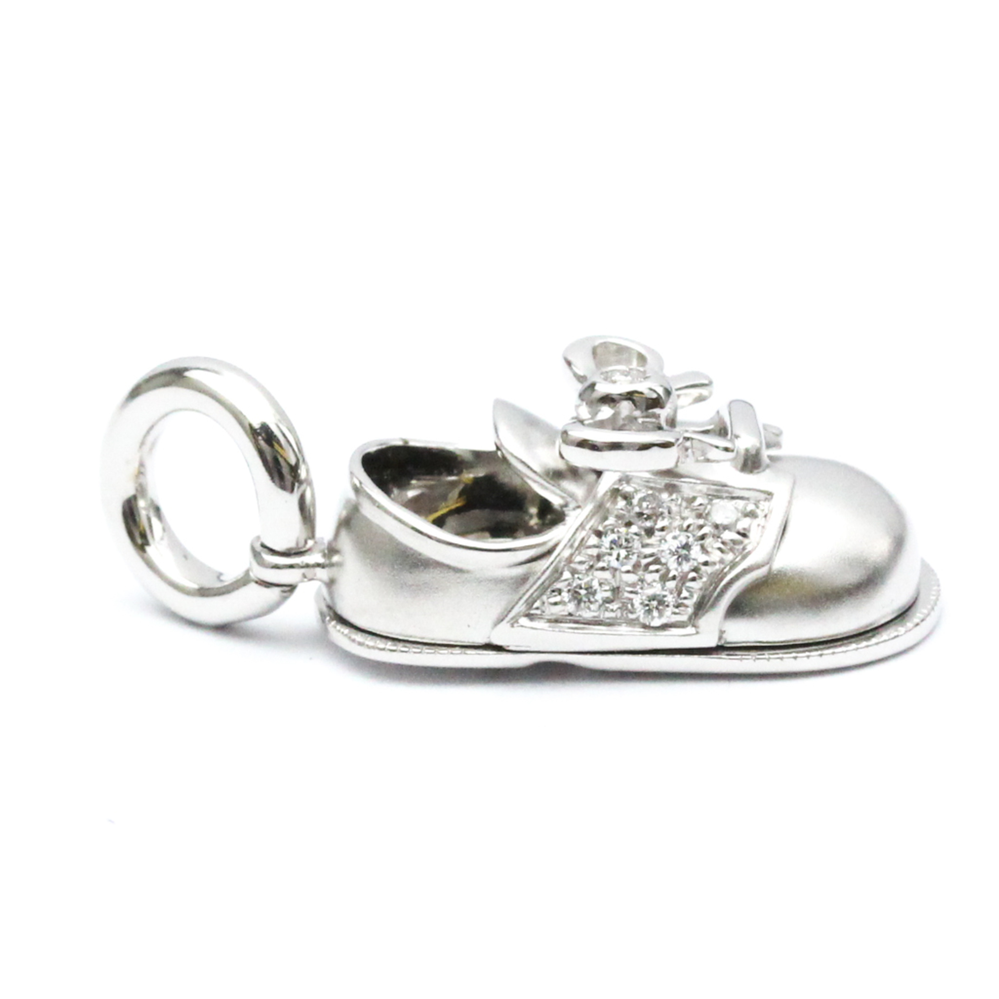 Aaron Basha Shoe Pendant White Gold (18K) Diamond Men,Women Fashion Pendant Necklace (Silver)