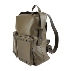 JIMMY CHOO LENNOX Rucksack/Daypack Leather Olive Silver Hardware Backpack Star Studs